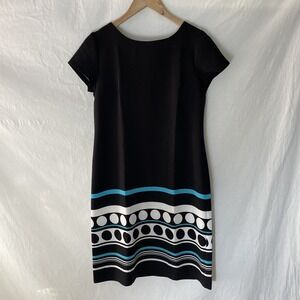 Emma Michele Dress Womens 6 Black Short Sleeve Geometric Black